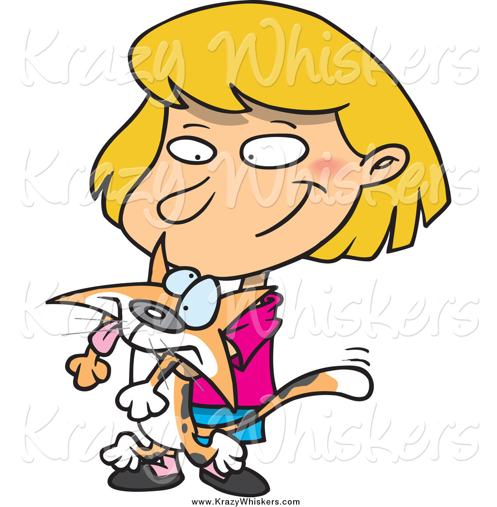 clipart girl with cat - photo #35