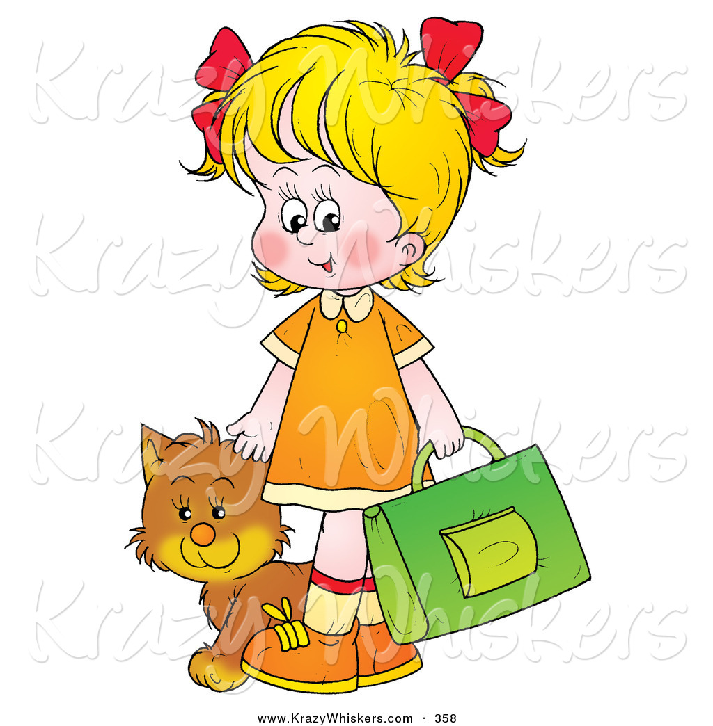 clipart girl with cat - photo #25