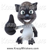 Critter Clipart of a 3d Siamese Cat Holding His Thumb up by