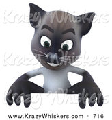 Critter Clipart of a 3d Siamese Cat over a Blank Sign by