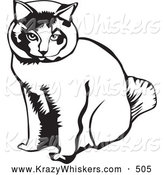 Critter Clipart of a Calm Sitting Cat by David Rey