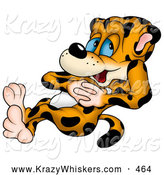 Critter Clipart of a Cute Relaxing Leopard Leaning Back and Clasping His Hands Together by Dero