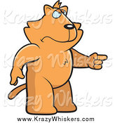 Critter Clipart of a Mad Ginger Cat Angrily Pointing by Cory Thoman