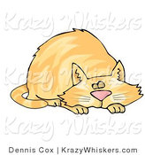 Critter Clipart of a Snoozing Chubby Orange Tabby Cat by Djart