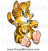 Critter Clipart of a Stubborn Tiger Striped Kitty Cat Sitting with Folded Arms by Dero
