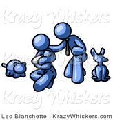 Critter Clipart of New Parents with Their Baby and Their Dog and Cat by Leo Blanchette