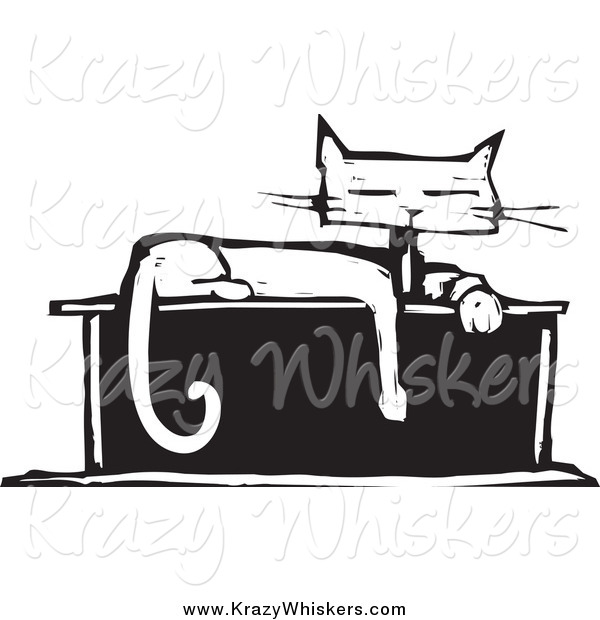 Critter Clipart of a Cat Sitting on a Box