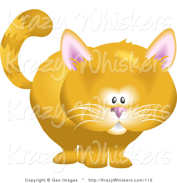 Critter Clipart of a Cute Chubby Orange Cat