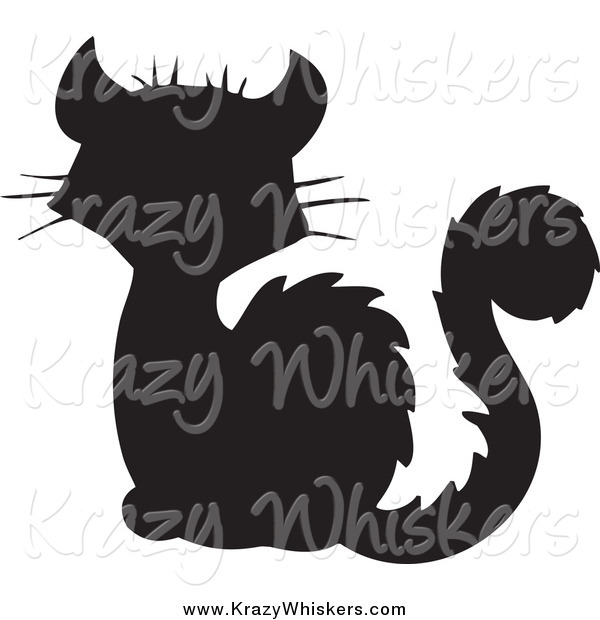 Critter Clipart of a Silhouetted Black Cat