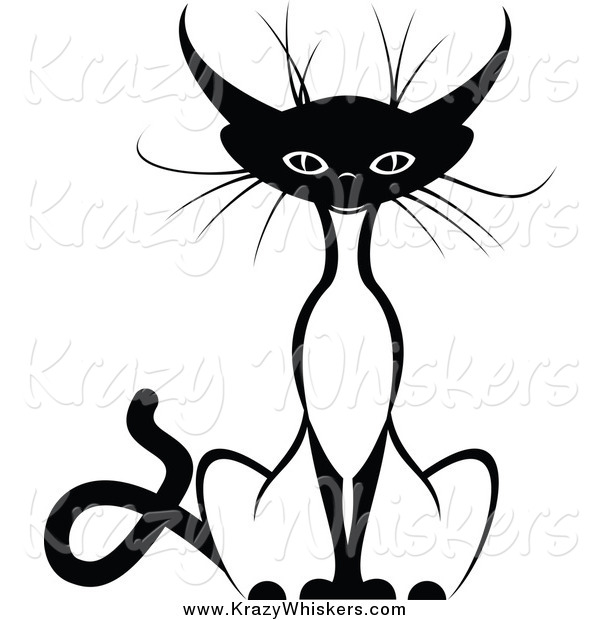 Critter Clipart of a Sitting Siamese Cat