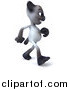 Critter Clipart of a 3d Siamese Cat Walking Right on His Two Hind Legs by