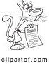 Critter Clipart of a Black and White Cat with a List of Demands by Toonaday