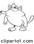 Critter Clipart of a Black and White Tough Cat Smoking a Cigar by Toonaday