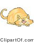Critter Clipart of a Crouching Orange Cat While Preparing to Pounce on Prey by Djart
