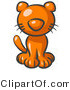 Critter Clipart of a Cute Orange Kitten Looking Curiously at the Viewer by Leo Blanchette