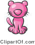 Critter Clipart of a Cute Pink Kitten Looking Curiously at the Viewer by Leo Blanchette