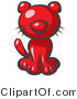 Critter Clipart of a Cute Red Kitten Looking Curiously at the Viewer by Leo Blanchette