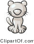 Critter Clipart of a Cute White Kitten Looking Curiously at the Viewer by Leo Blanchette