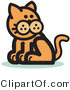 Critter Clipart of a Ginger Cat Sitting and Looking Back over His Shoulder by Andy Nortnik