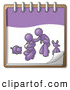 Critter Clipart of a Purple Family on a Notebook by Leo Blanchette
