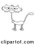 Critter Clipart of a Scrawny Black and White Cat by Hit Toon