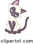 Critter Clipart of a Siamese Kitten Tilting Its Head and Smiling by Yayayoyo