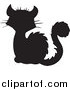 Critter Clipart of a Silhouetted Black Cat by Visekart