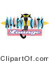 Critter Clipart of a Skinny Black Cat on an Alley Cats Lounge Sign by Andy Nortnik