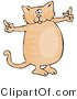 Critter Clipart of a Spoiled Chubby Orange Cat Using Both Front Paws to Flip People off After Not Getting What He Wants by Djart