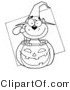Critter Clipart of an Outlined Halloween Cat - Royalty Free by Hit Toon
