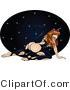 Vector Kitty Clipart of a Sexy Pinup Woman in a Cat Suit - Royalty Free by R Formidable