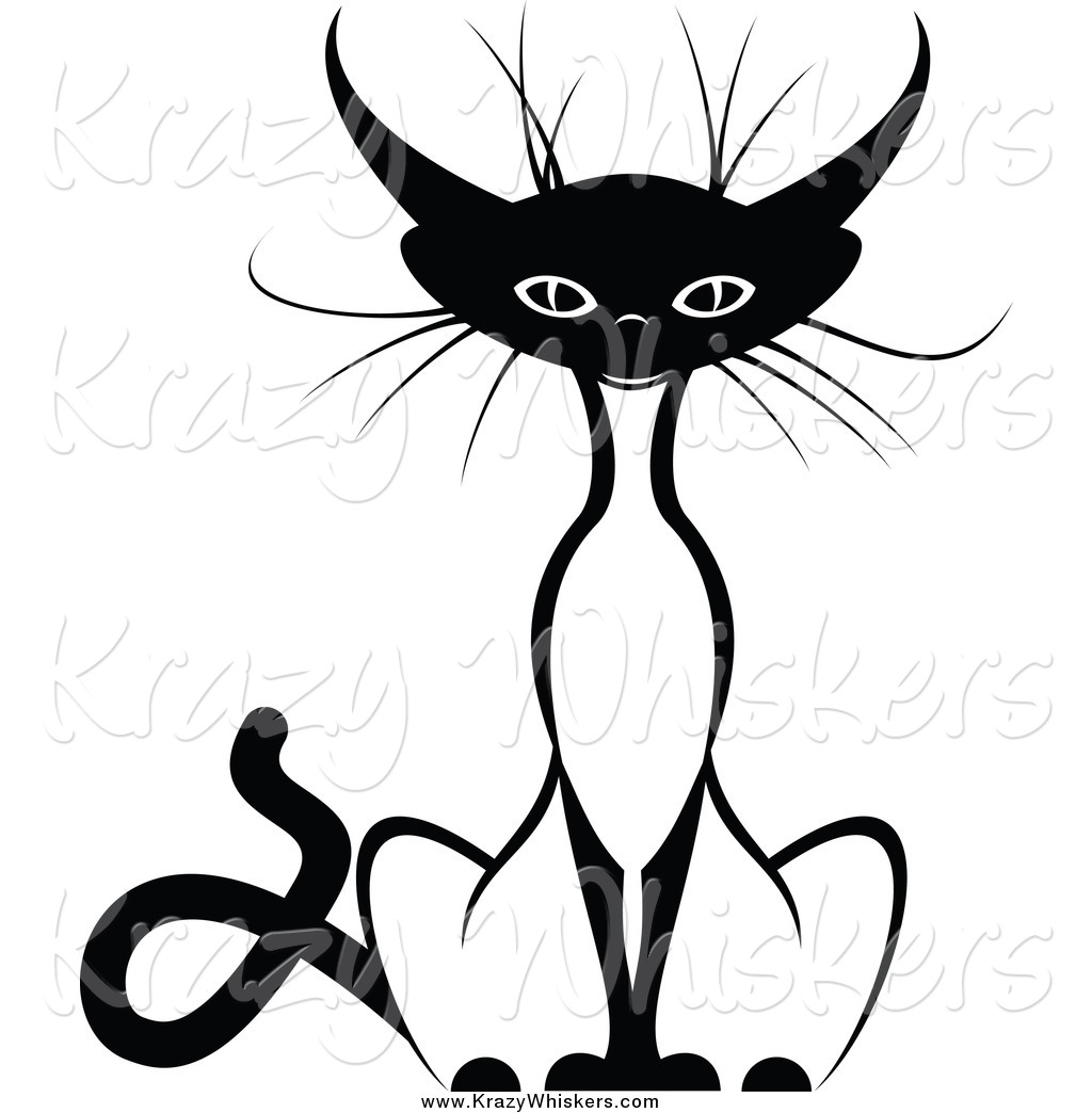 Download Critter Clipart of a Sitting Siamese Cat by Vector Tradition SM - #1674