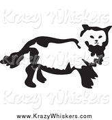 Critter Clipart of a Black and White Cat by Prawny