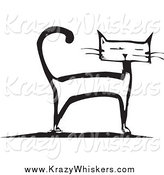 Critter Clipart of a Black and White Cat Standing by Xunantunich