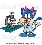 Critter Clipart of a Cartoon Female Cat Scientist by Toonaday