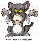 Critter Clipart of a Cat Holding His Front Arms up by Dero