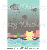 Critter Clipart of a Cat in Flood Waters by Mayawizard101