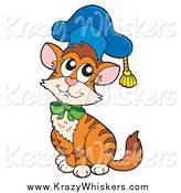 Critter Clipart of a Cat Professor Wearing a Cap by Visekart