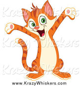 Critter Clipart of a Cute Happy Welcoming Cat Holding His Arms out by Yayayoyo
