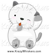 Critter Clipart of a Cute Kitten Grooming by BNP Design Studio