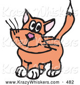 Critter Clipart of a Cute or Innocent Orange Cat with White Paws by Dennis Holmes Designs