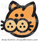 Critter Clipart of a Cute Orange Cat's Face on White by Andy Nortnik