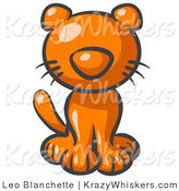 Critter Clipart of a Cute Orange Kitten Looking Curiously at the Viewer by Leo Blanchette
