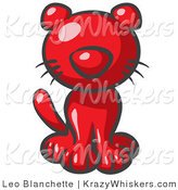Critter Clipart of a Cute Red Kitten Looking Curiously at the Viewer by Leo Blanchette