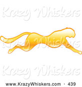 Critter Clipart of a Fast Yellow Cheetah in Profile, Sprinting past Something by AtStockIllustration