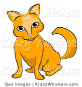 Critter Clipart of a Frisky Orange Cat Looking Forward by AtStockIllustration