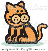 Critter Clipart of a Ginger Cat Sitting and Looking Back over His Shoulder by Andy Nortnik