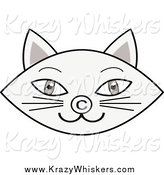 Critter Clipart of a Gray Cat Face with a Copyright Nose by Melisende Vector