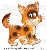 Critter Clipart of a Happy and Cute Brown Kitty Cat with Spots, Smiling at the Viewer by Alex Bannykh
