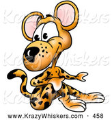 Critter Clipart of a Happy and Cute Leopard Sitting on the Ground with His Knees up by Dero